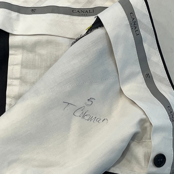 Canali Wool Trousers Mens 36x30 Black 100% Wool Flat Front Made in Italy - Picture 9 of 10